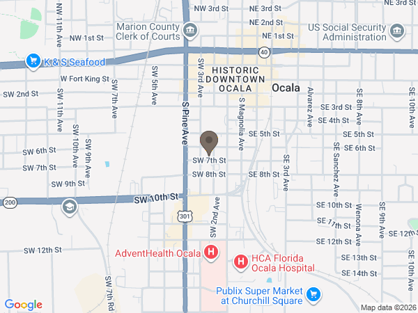 Map showing location of Roberts of Ocala: Downtown Chapel
