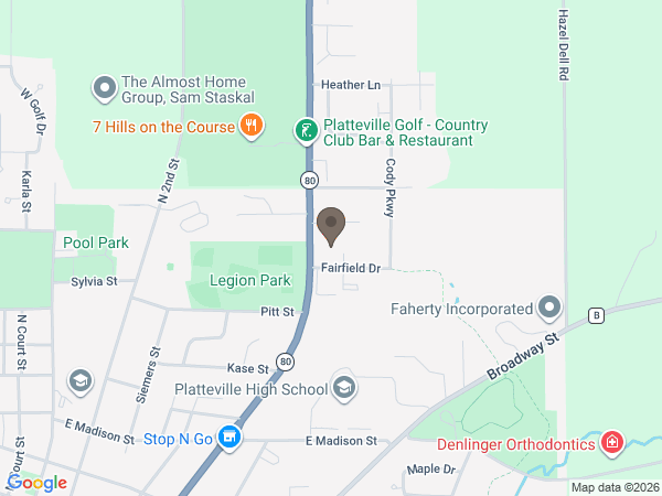 Map showing location of Melby Funeral Home