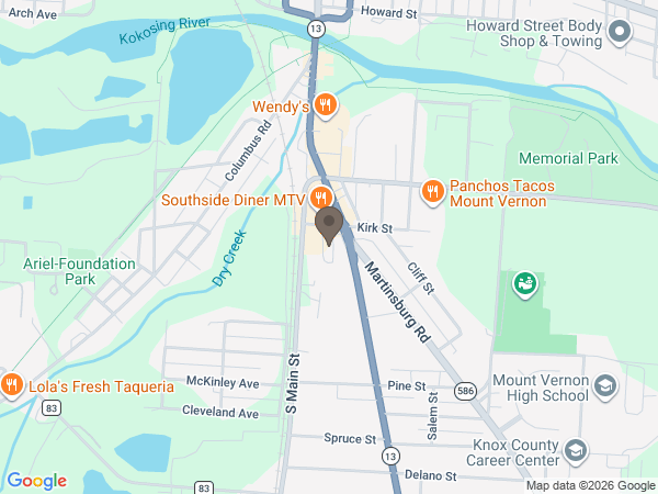 Map showing location of Snyder Funeral Homes: Mt. Vernon