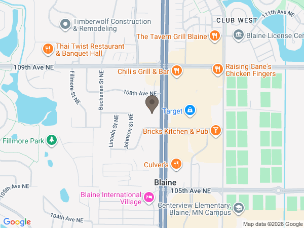 Map showing location of Kozlak Radulovich Funeral Chapels: Blaine