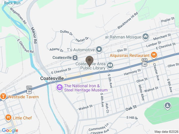 Map showing location of Wentz Funeral Home