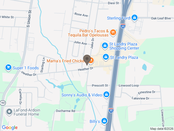Map showing location of Sibille Funeral Homes