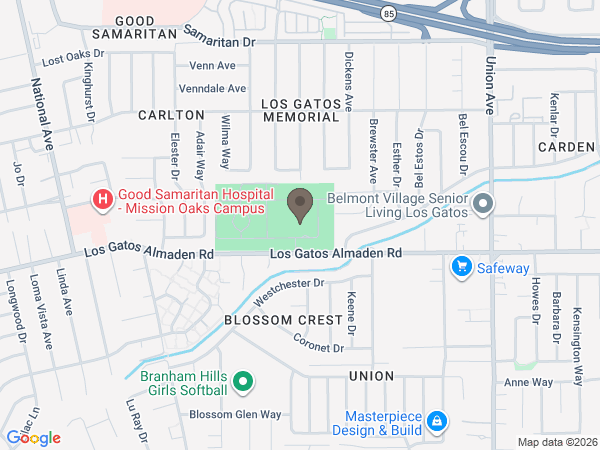 Map showing location of Los Gatos Memorial Park
