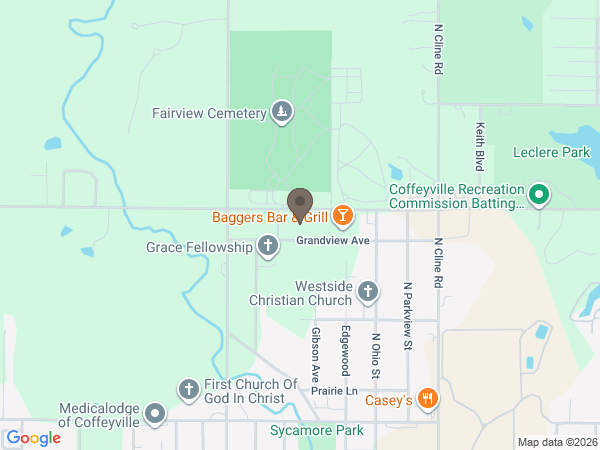 Map showing location of Ford-Wulf-Bruns Chapel