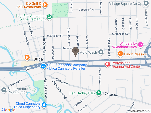 Map showing location of William Sullivan & Sons: Utica