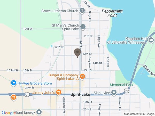 Map showing location of Turner Jenness Funeral Homes