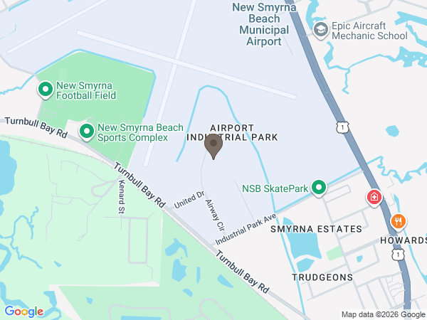 Map showing location of Baldwin Brothers: New Smyrna Beach