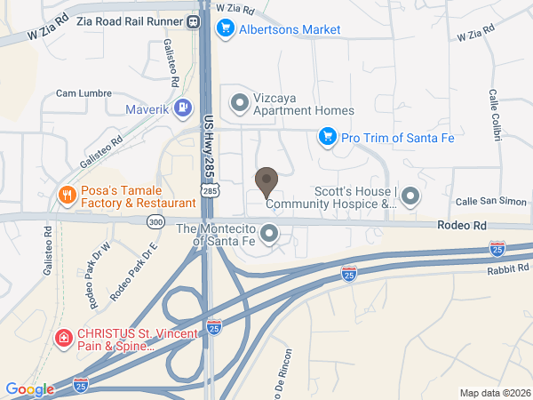 Map showing location of Rivera Family Funeral Home: Santa Fe