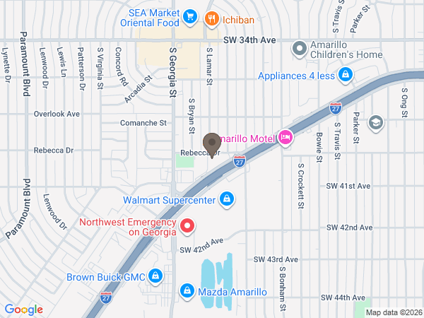 Map showing location of Cox-Rowley Funeral Home