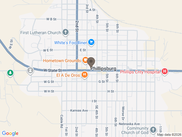 Map showing location of Oliff-Boeve Memorial Chapel